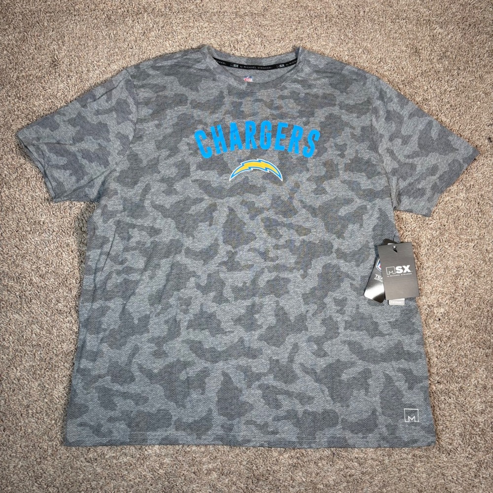 MSX by Michael Strahan Chargers NFL T-Shirt Camo Gray Mens 2XL‎